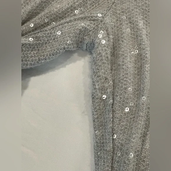 Anthropologie | Claudette Sequin Jumpsuit | Size 6 | Silver - Picture 13 of 14